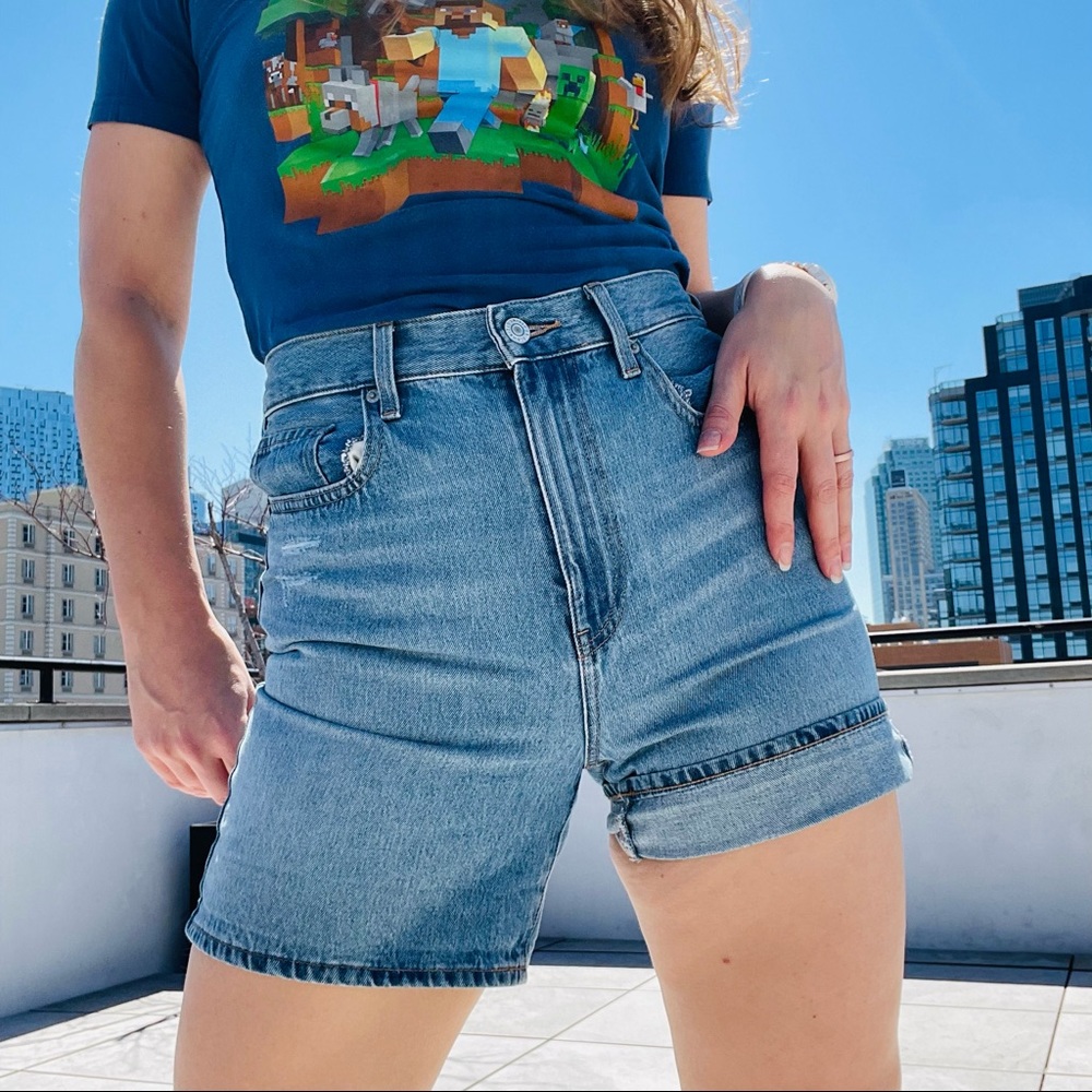 Uniqlo Mom's Shorts A-line High Waisted - Picture 2 of 16